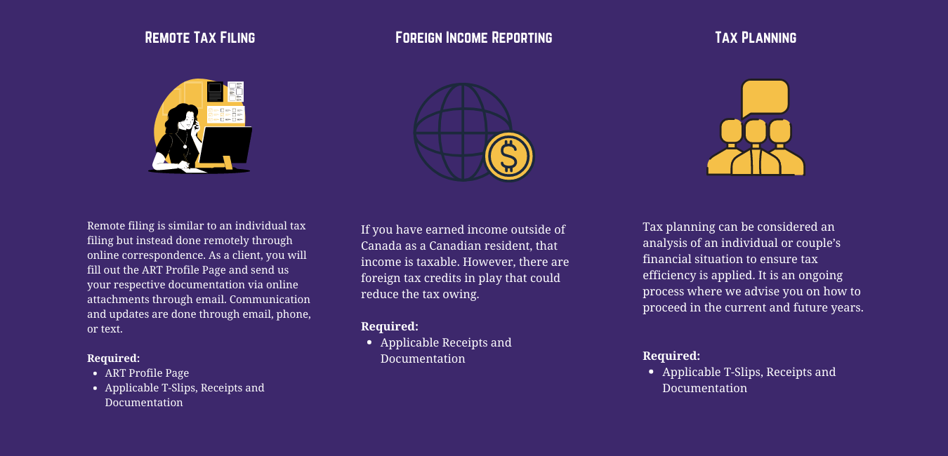 Remote Filing, Foreign Income Reporting, Tax Planning – AR Rahman Tax